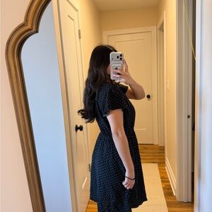 Old Navy Black Mini Dress with White Polka Dots